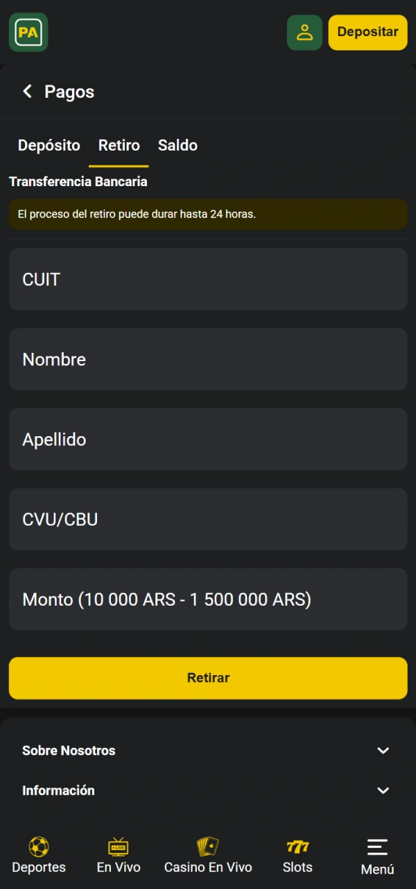 Siga los resultados de las apuestas en la aplicación Pampas.
