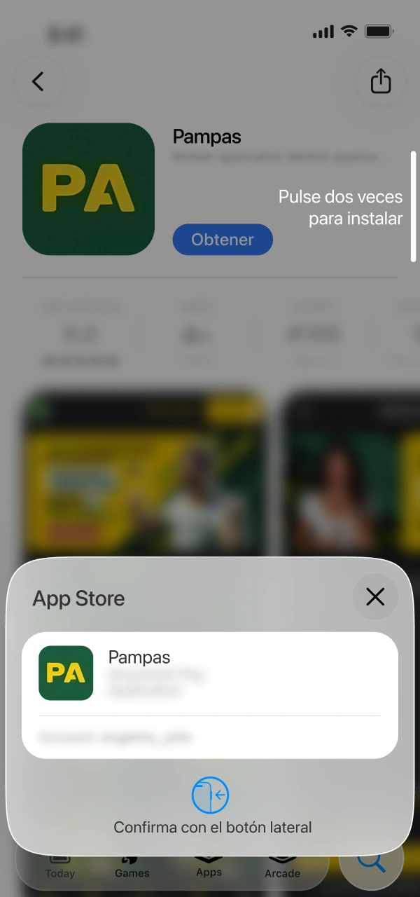 Espere la verificación de iOS de la aplicación Pampas Argentina.