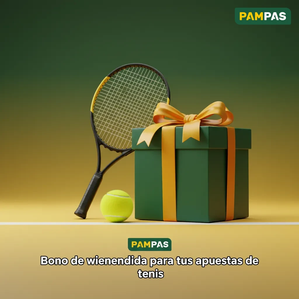 Banner promocional de apuestas de tenis: bono de bienvenida 100% con primer depósito; se aplican T&C.
