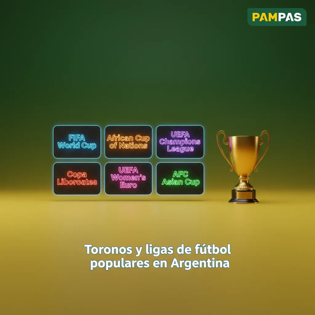 Gráfico sobre torneos de fútbol populares en Argentina y el mundo, con opciones de apuestas en vivo y prepartido.