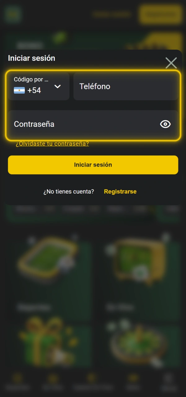 Ingrese sus datos para iniciar sesión en Pampas Argentina.