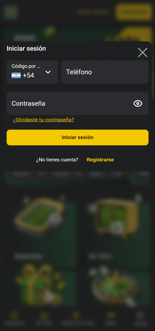 Inicie sesión en la cuenta Pampas para jugar al casino.