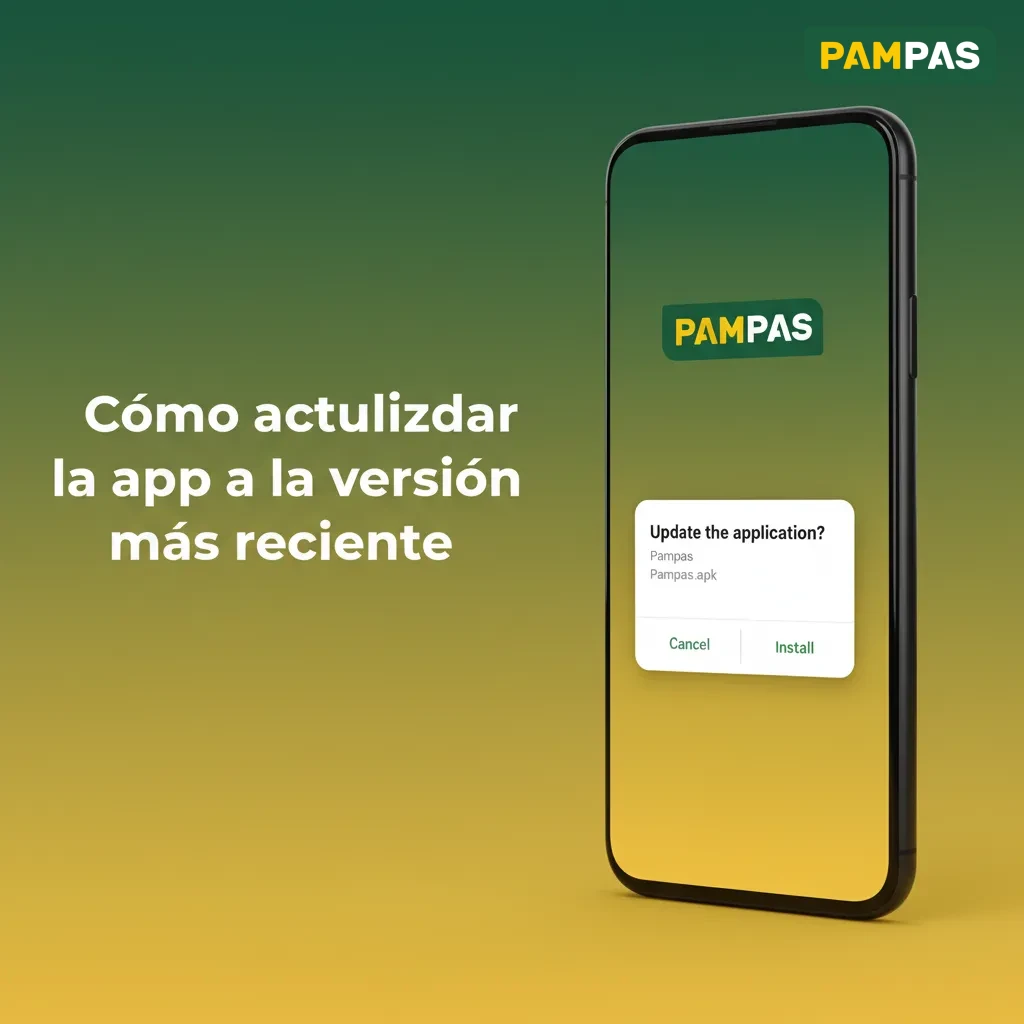 Smartphone con notificación de actualización de la app; guía para Android, instalación por APK e iOS PWA.