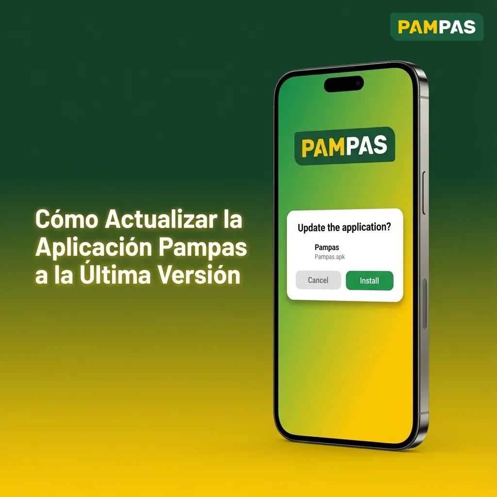 Smartphone displaying Pampas PWA app automatically updating to latest version without manual download