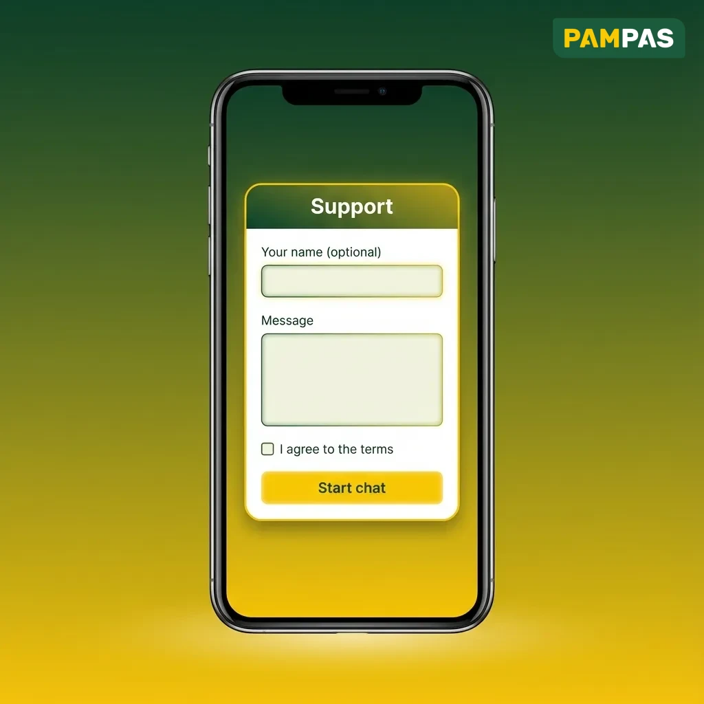 Representante de atención al cliente de Pampas brindando soporte 24/7 en español por chat, correo y teléfono