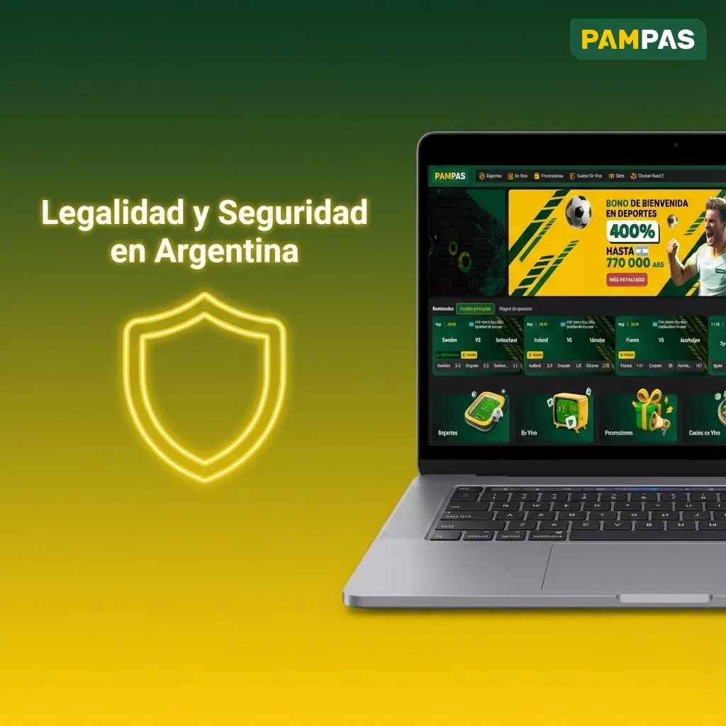 Licensed online gaming platform in Argentina with SSL security and responsible gambling tools displayed